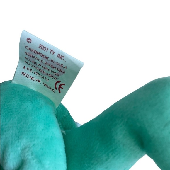 TY BASKET Beanies Hippity NWT Mint Green Bunny Rabbit 7.5" Retired 2001🩷🐰 - Picture 8 of 8